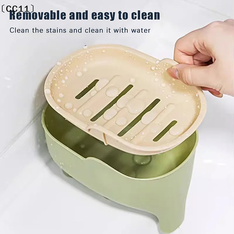 Double Layer Creative Elephant Shape Soap Box Dish Drainable Holder Qme