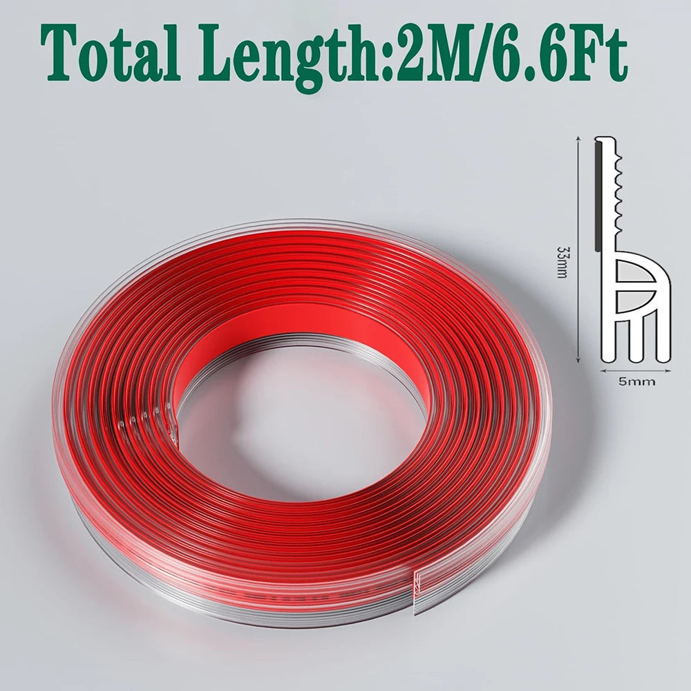 2M Door Bottom Sealing Strip TPE Flexible Cuttable Easy Installation Sliding Window Weather Stripping Triple Soundproof Strip Qme