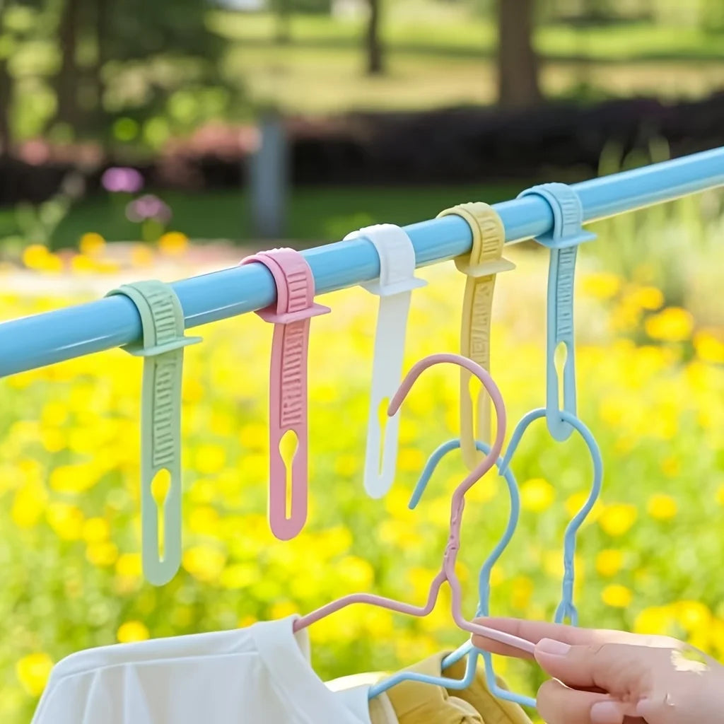 50pcs Windproof Clothes Hanger, Fixed Hook, Anti Slip Clothes Hanger, Adjustable Laundry Buckle, Suitable for Indoor and Outdoor Qme