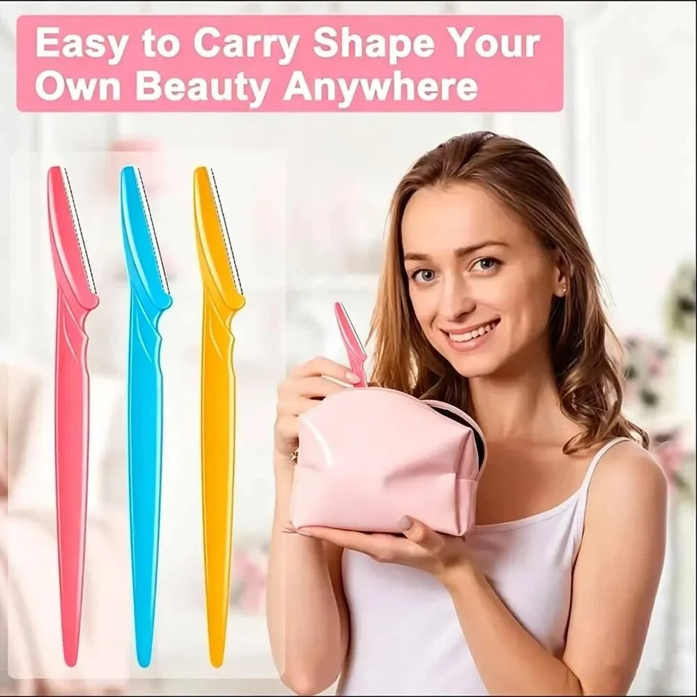 3pcs Eyebrow Trimmer Makeup Tools Safe Eye Brow Razor Face Body Hair Removal Shaver Blades Woman Eyelash Eyebrows Shaping Knife Qme