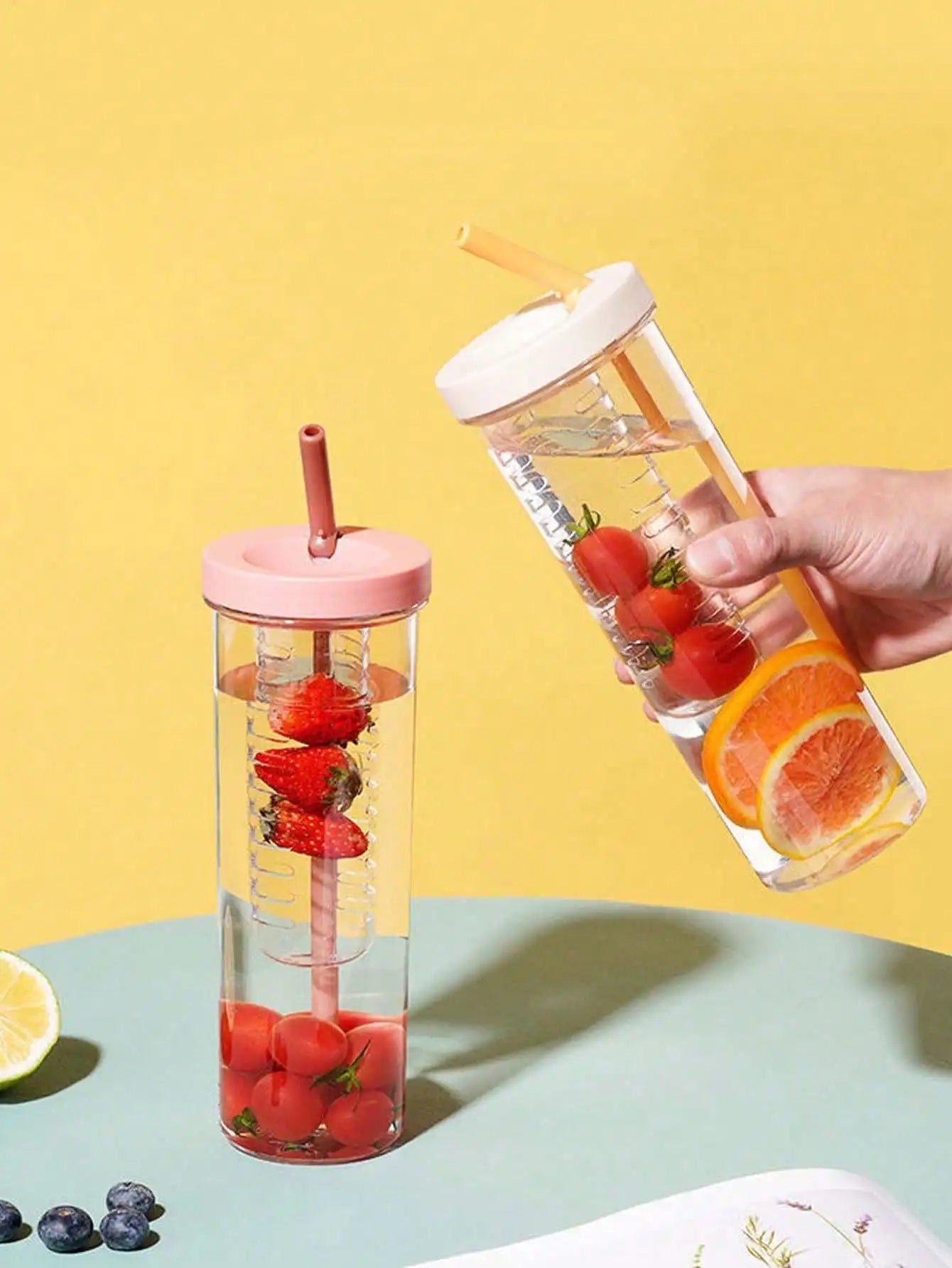 Portable Plastic Leak Proof Sports Water Cup Filter Layer Folding Qme