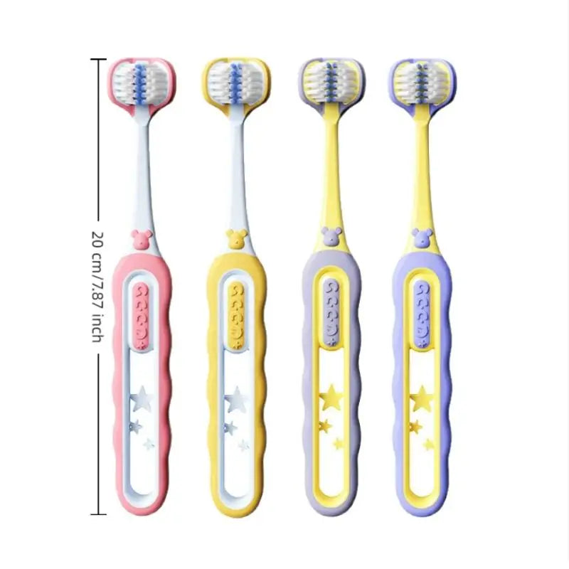 Antibacterial Cleaning Toothbrush Children Three-sided Soft Bristle Qme