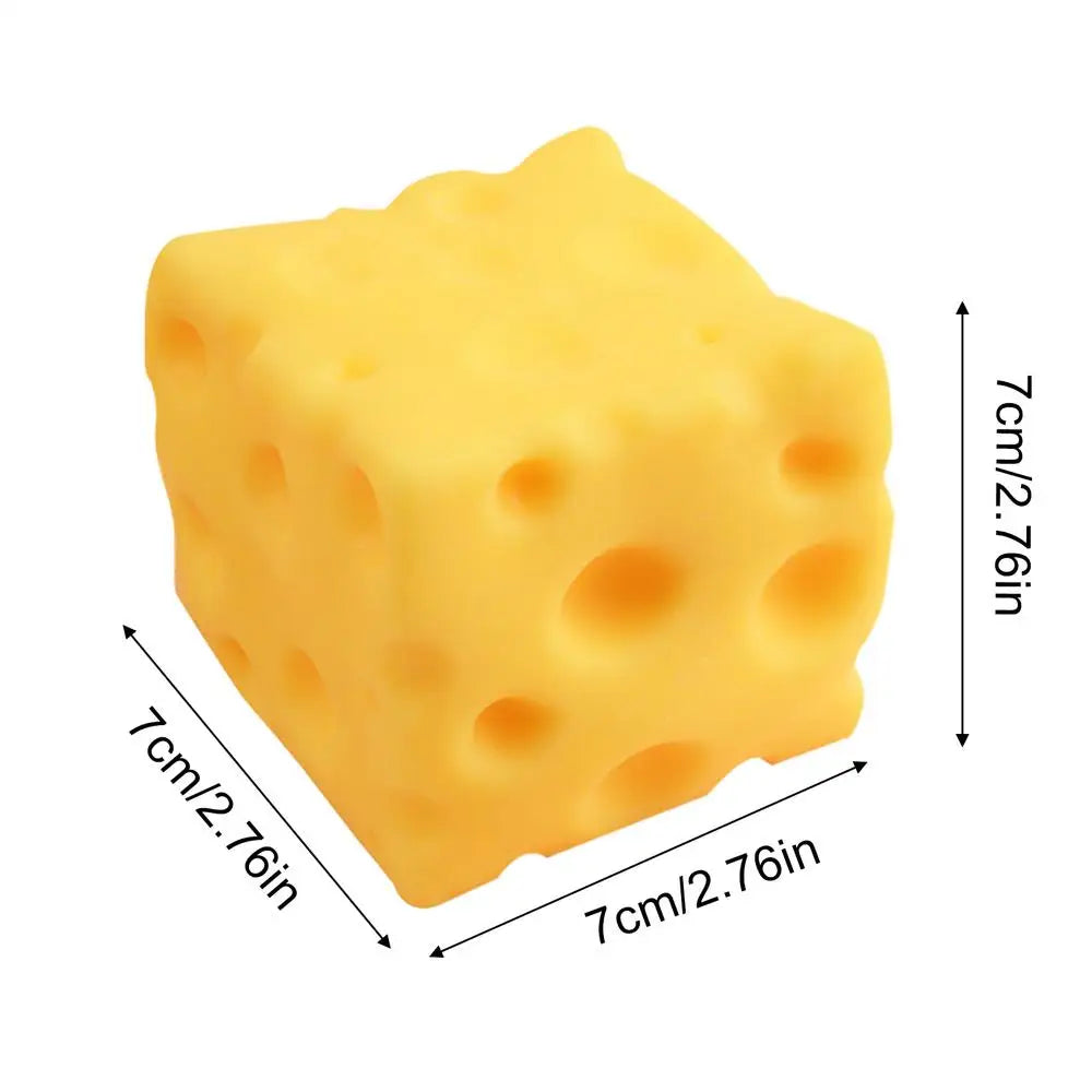 1pcs Cheese Stress Toy Cheese Shape Sensory Squeezing Fidget Antistress Toy For Kids Adults School Students Office Workers Home Qme 7x7cm