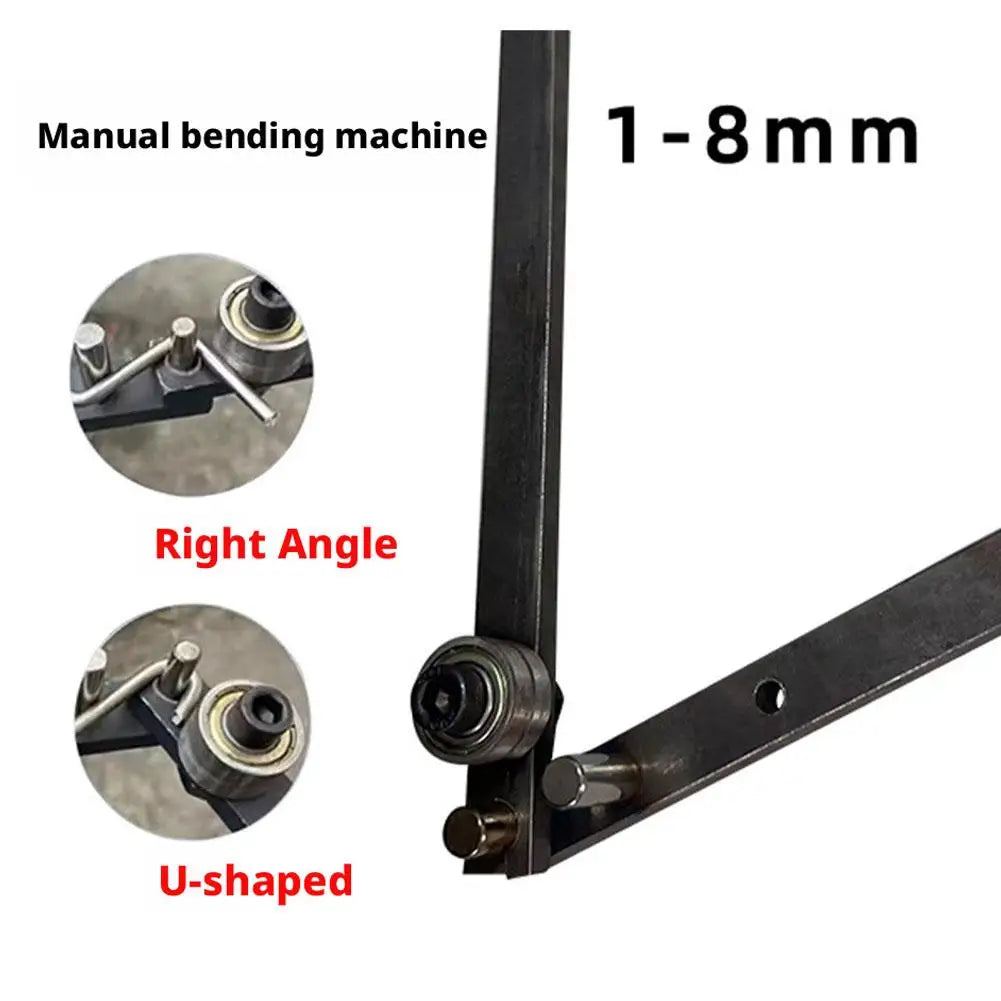 Manual Wire Bending Tool Carbon Steel Rebar Bender Heavy Duty Black Coated Construction Precision Bearing for Smooth Effortless Qme