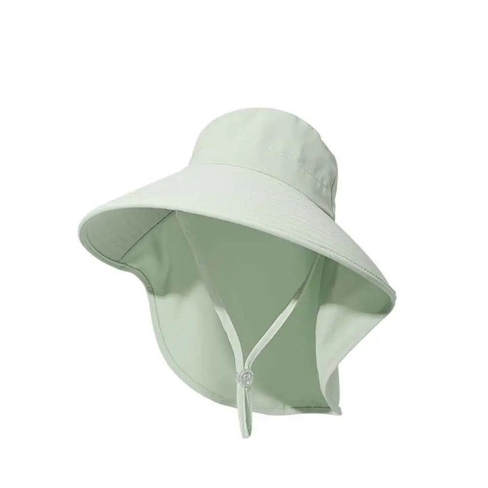 Hiking Hats Women Fisherman Hat Long Wide Brim Quick Drying Neck Qme Green