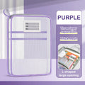 A4 Double-layer Mesh Zipper Bag Large Capacity Stationery Storage Qme 33CM purple