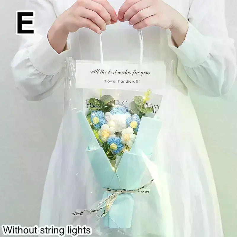 1Pcs Rose Sunflower Artificial Flowers Bouquet For Woman Girlfriend Gifts Valentine's Day Decoration Mother's Day Gifts Ornament Qme