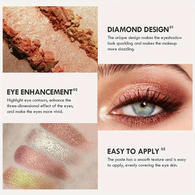 VERONNI Single Eyeshadow Matte Shimmer Glitter Pigment Waterproof Qme