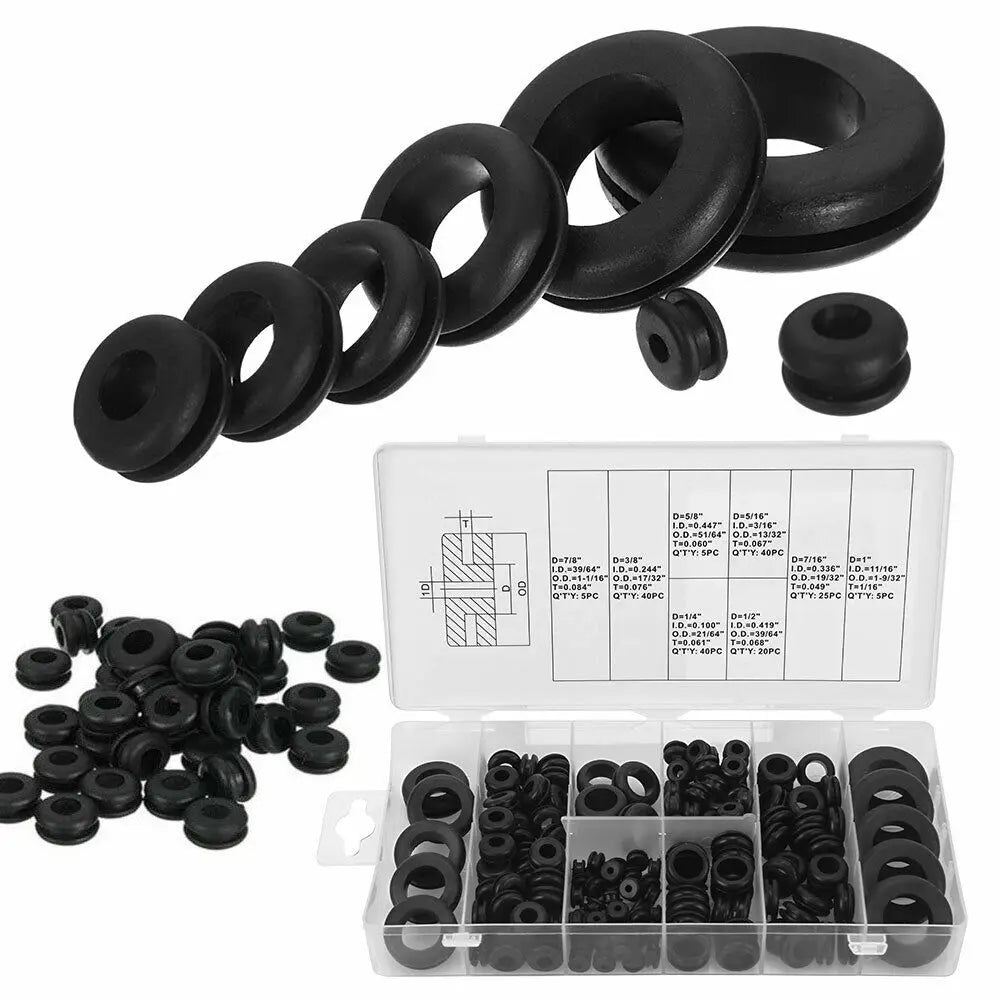 Wire crimping type sleeves, rings, open and closed kits, for sealing electrical conductors of wires, plugs and cables. Qme 180pcs