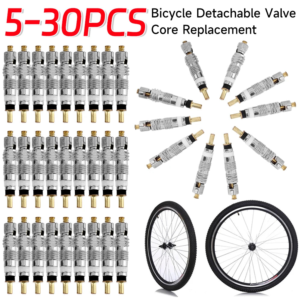 5-30PCS Bicycle Removable Valve Core Bike Replacement Brass Tubeless Core for Road MTB Bike for Road MTB Bike Repair Tools Qme