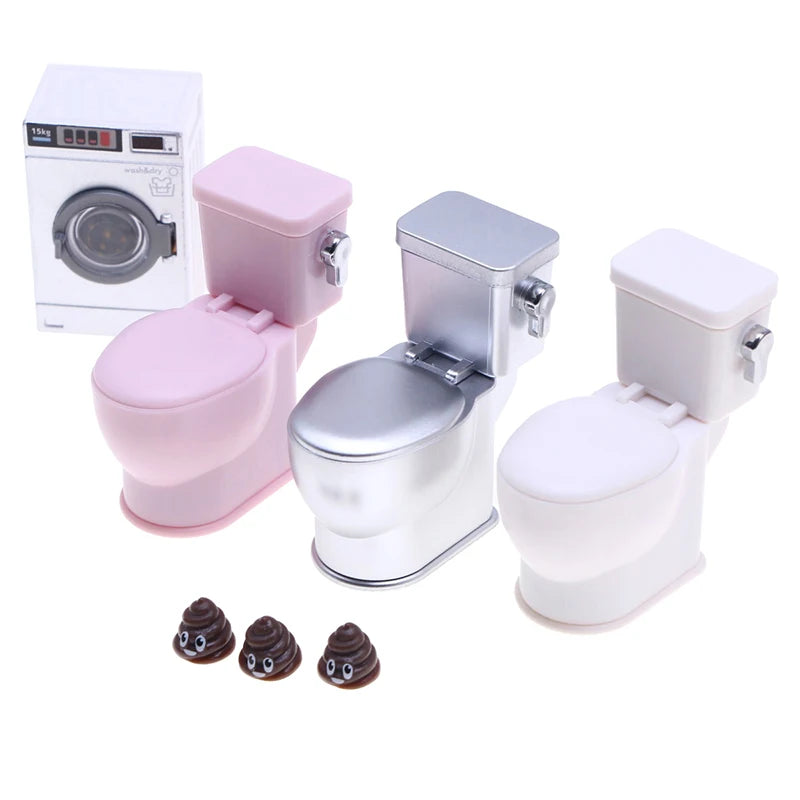 1 12 Dollhouse Miniature Simulation Toilet W Poo Flushing Sound Qme