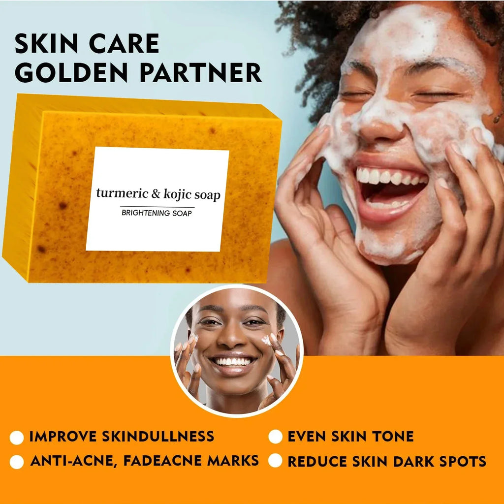 Turmeric Kojic Acid Glow Soap Dark Spot Acne Removal Even Skin Tone Mositen Smooth Skin Deep Cleansing Handmade Soap Qme Default Title