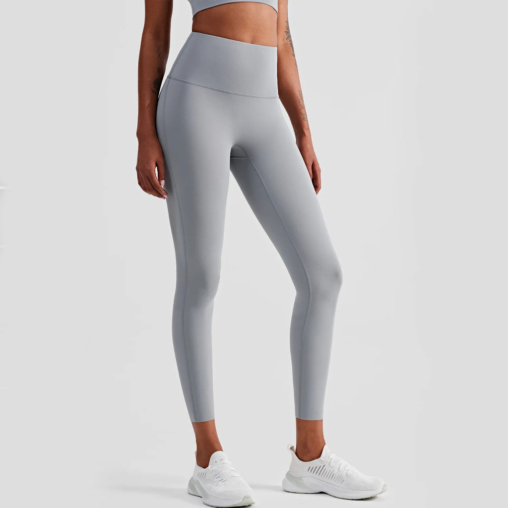 A Solid color yoga high waisted legs women's sports pants, hip lifting sports pants, fitness gym comprehensive training, jogging Qme