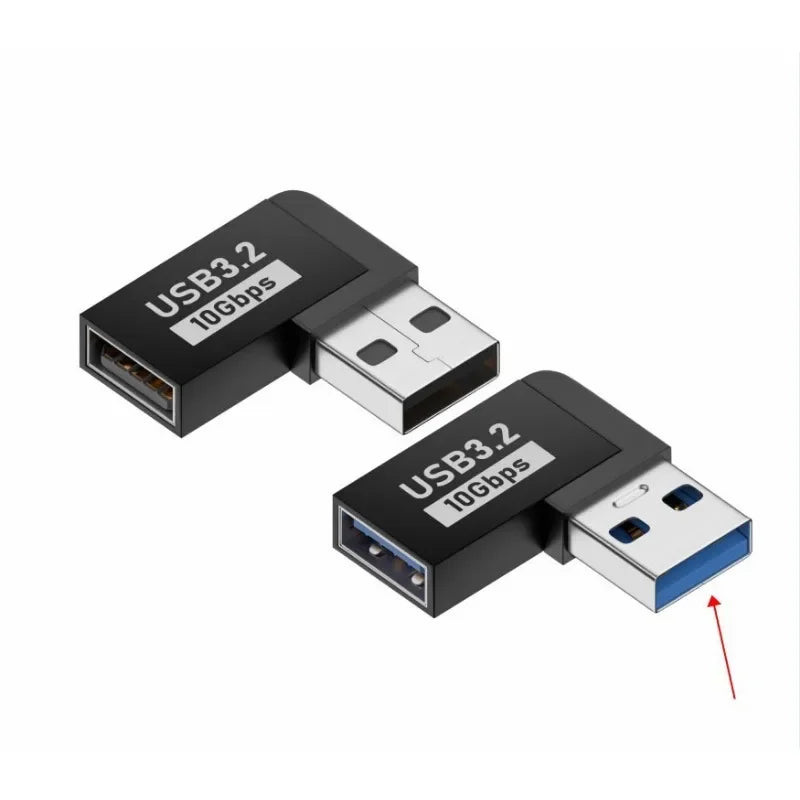 10pcs 90 Degree USB 3.0 Male to Female Right Angle Extension Adapter USB Upward Elbow Adapter 10Gbps For Laptop PC Connector Qme