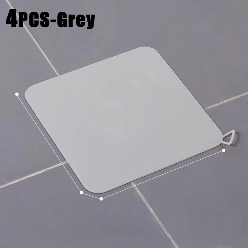 Silicone Floor Drain Deodorant Cover Bathroom Deodorant Insect-proof Seal Household Sewer Pipe Sink Anti-smell Floor Cover Qme 4PCS Grey 15cmx15cm
