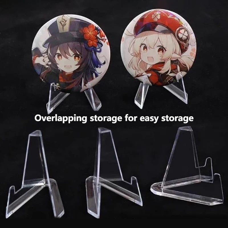 10Pcs Clear Acrylic Coin Display Stand Holders Small Easel Rack Trading Card Holder Support For Kpop Idol Card Organizer. Qme