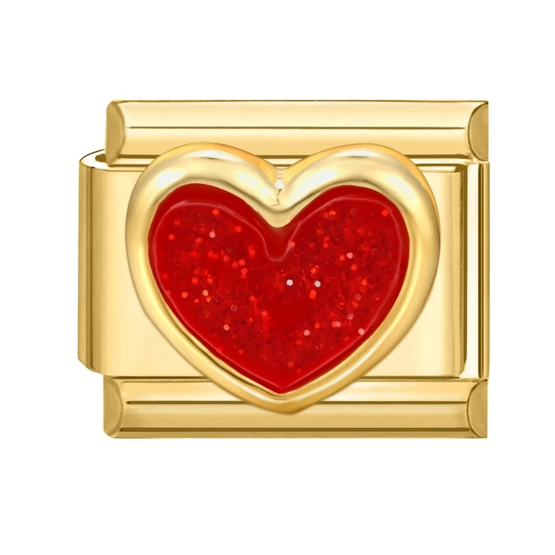 Golden Series Black Bows Butterfly Red Star Cherry Heart Italian