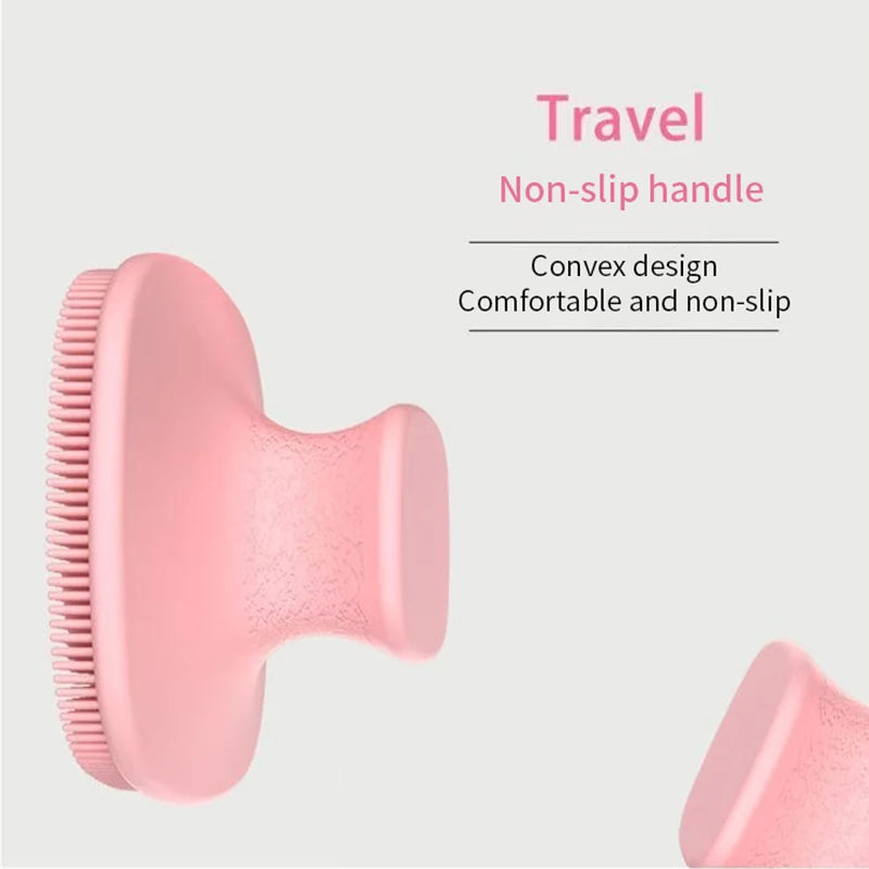 Manual Silicone Facial Cleansing Brush Soft Bristle Body Bath Massage Qme