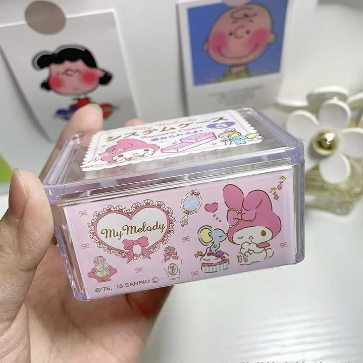 Hello Kitty Desktop Storage Box Transparent, Dust-Proof Jewelry Organizer for Instagram-Worthy Display Qme 1