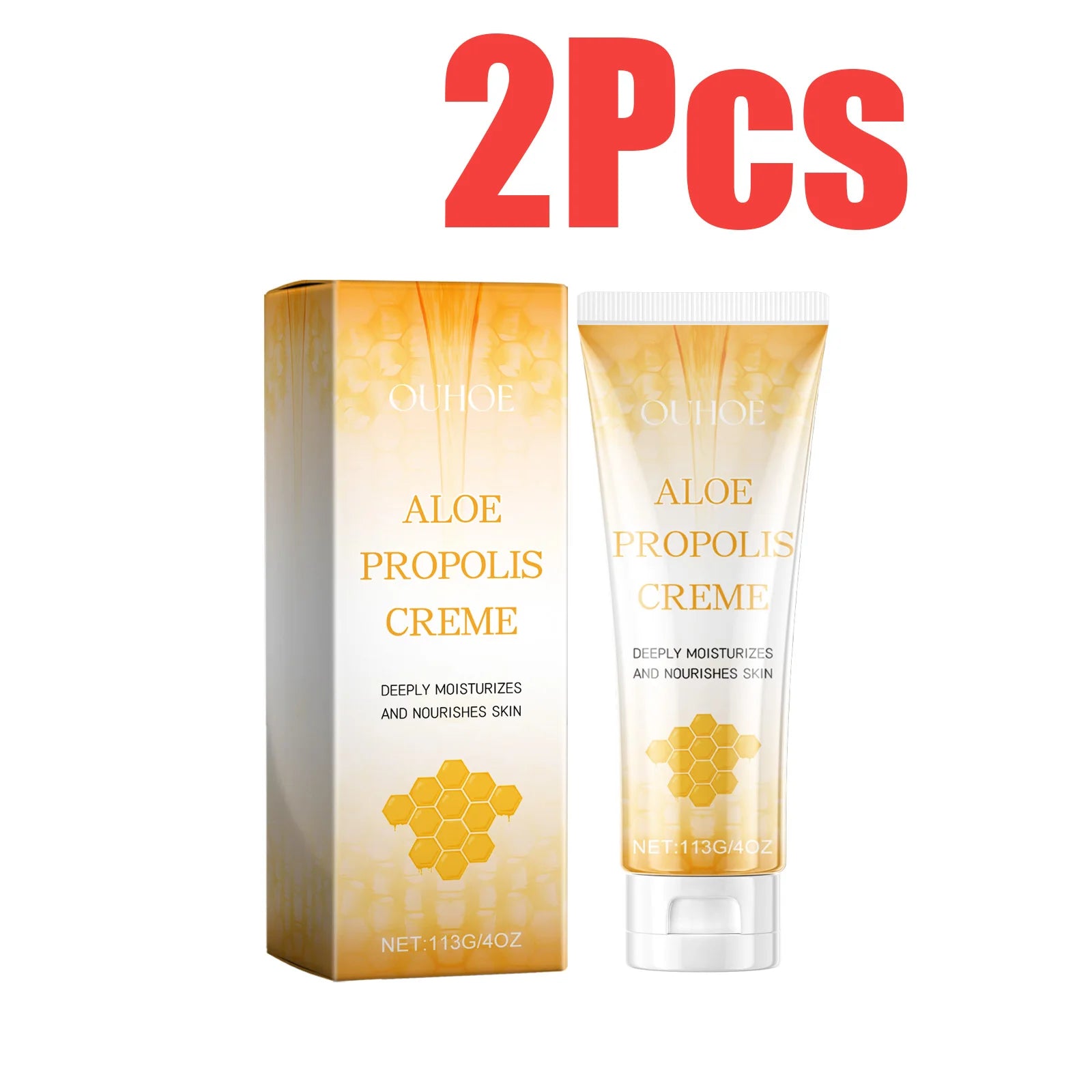 Aloe Propolis Moisturizing Cream Soothing Repairs Nourishing Wrinkles Remover Rejuvenating Brightening Face & Body Cream Qme 2 x 113g Boxed
