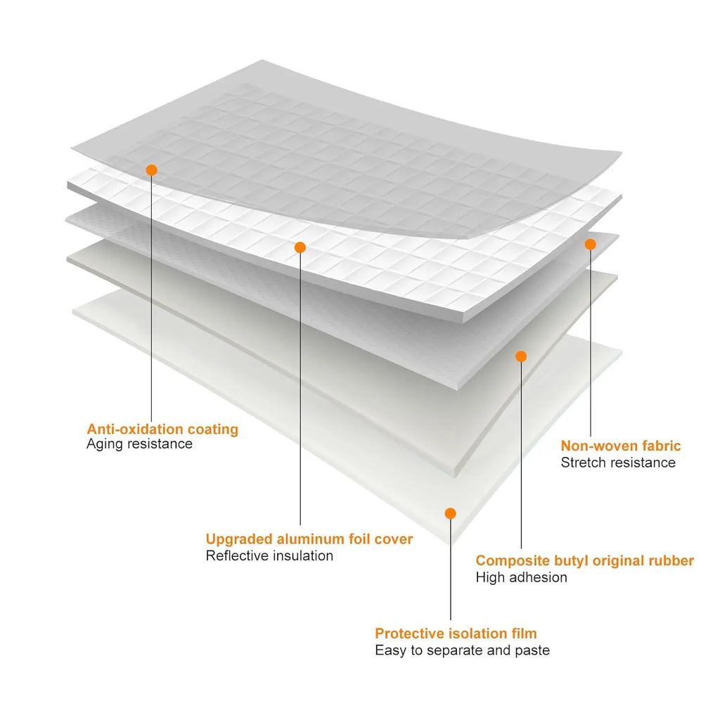 Butyl Seal Tape Aluminum Foil Waterproof Strong Adhesive for Roof Pipe Crack Repair Ductility Thickened Foil Leak Proof Seal Qme