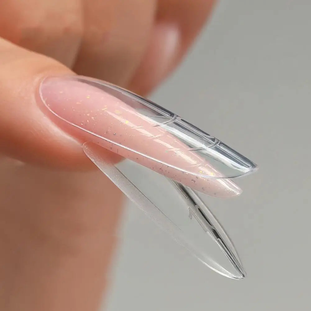 Dual Nail Forms Almond Extension Poly Gel Full Cover Reusable Molds Qme
