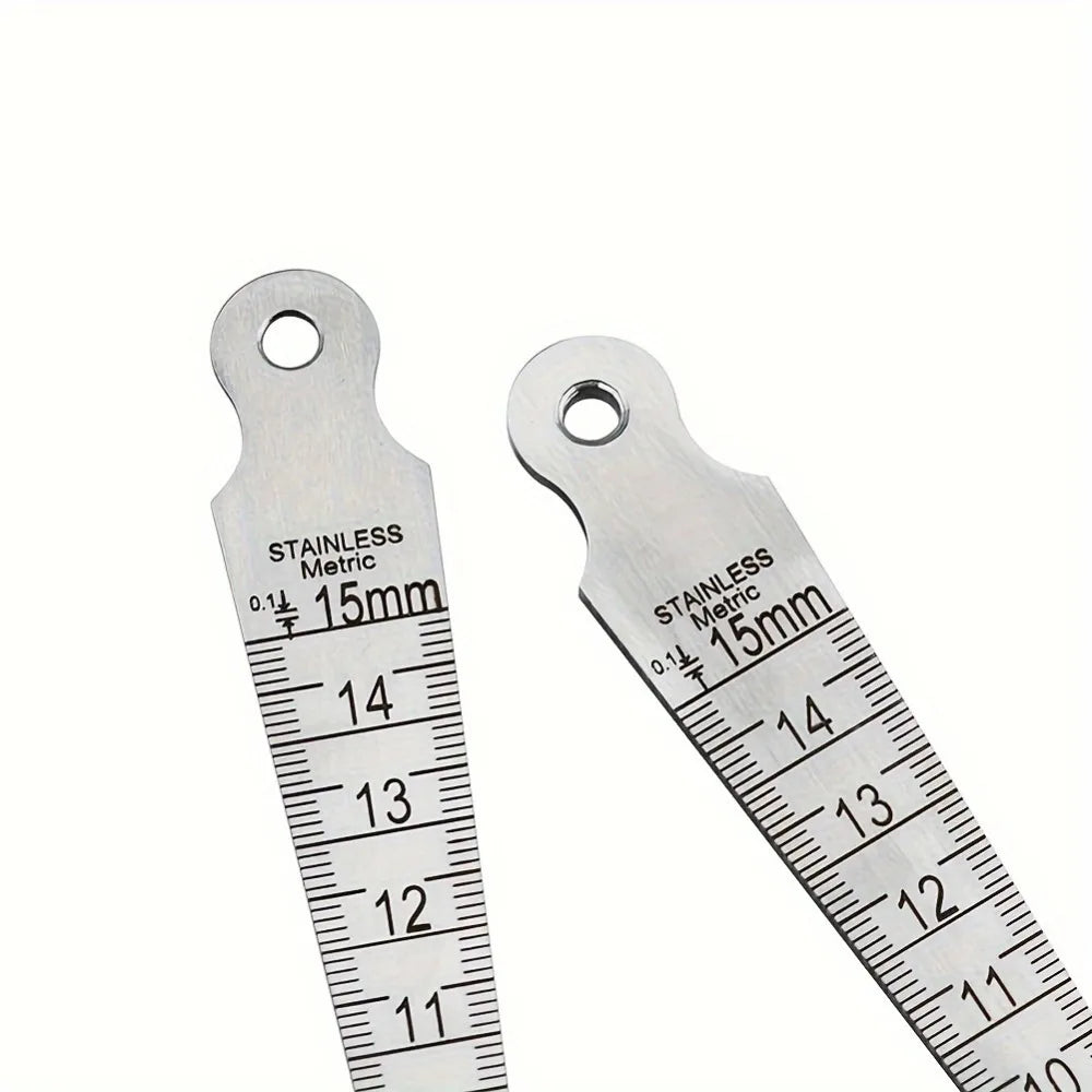 1-15mm Stainless Steel Taper Gauge, Wedge Feeler Gauge for Gap and Hole Measurement Qme