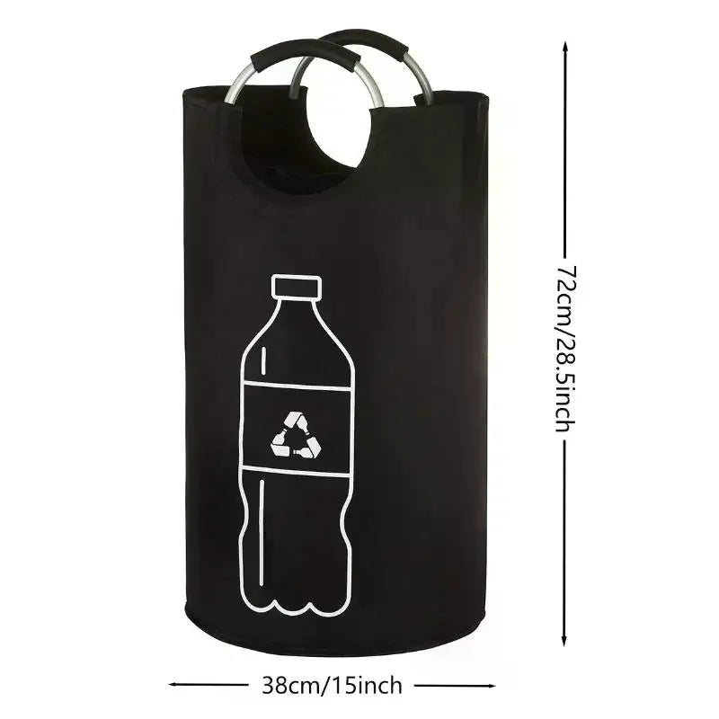 82L Empty Bottle Storage Basket Folding Kitchen Wastewater Bottle Collector Bag With Aluminum Handle Large Capacity Bin Qme