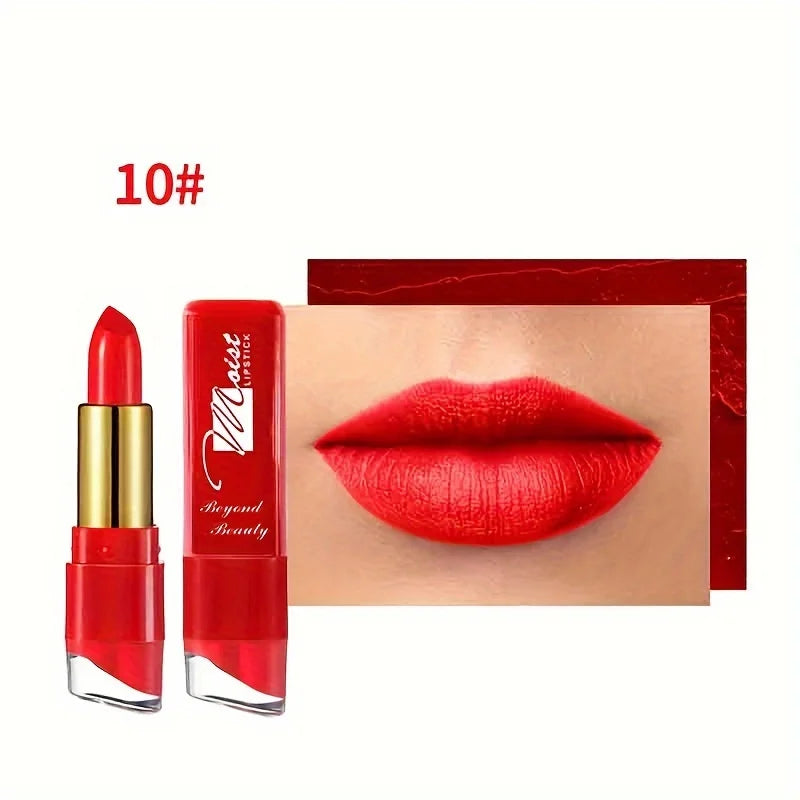 12 Colors Creamy Moisturizing Lipstick Long Lasting Leaning Tower Qme 10