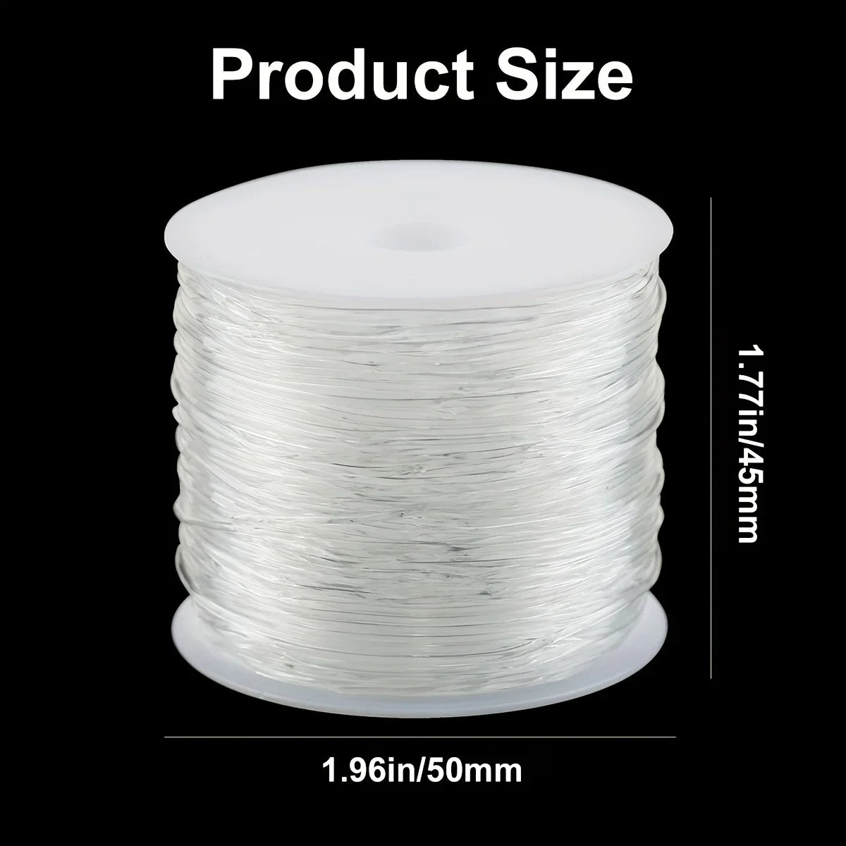 Large roll of transparent elastic thread, handmade DIY beaded elastic rope, jewelry-making accessory material for bracelets Qme