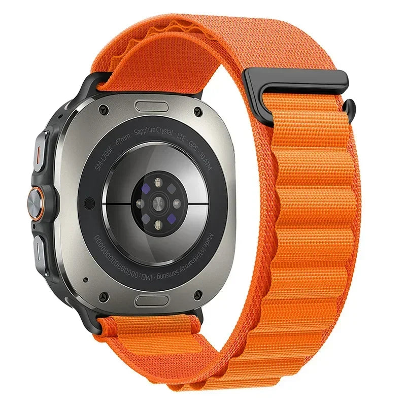 Alpine Loop For Samsung Galaxy Watch 7 Ultra Strap 47mm Accessories Sport Nylon Bracelet correa Galaxy watch ultra band 47 mm Qme orange Galaxy Watch Ultra