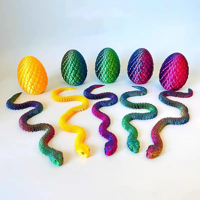 3D Printed Snake Egg Mobility Simulate Ornament Cool Funny Figurine Qme