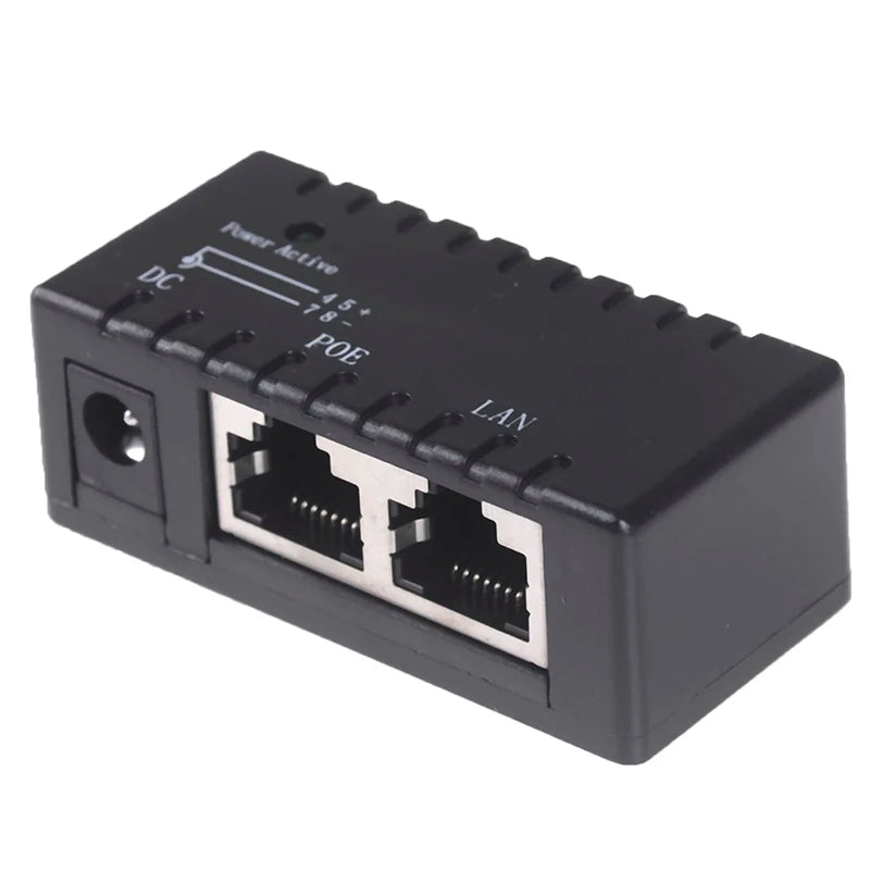 Passive POE Injector IP Camera VoIP Phone Netwrok AP Device 12V 48V Qme