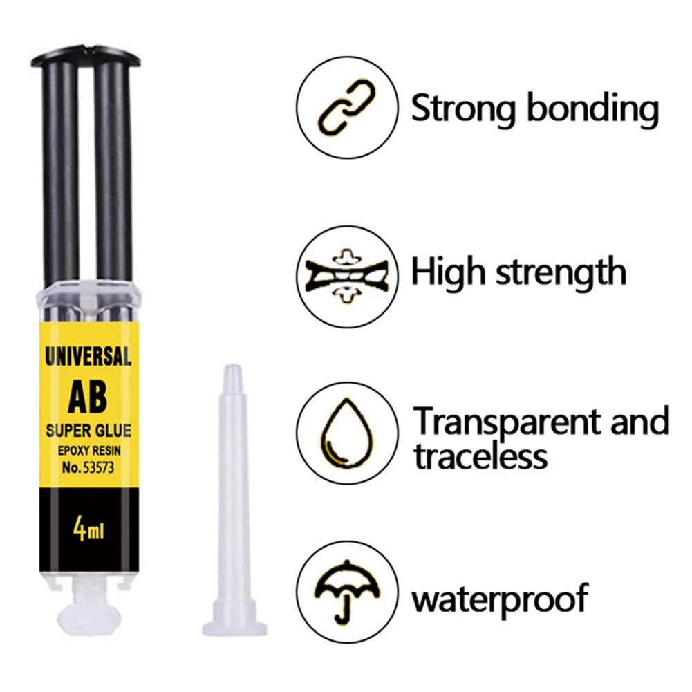 4/25ml Epoxy Resin AB Glue Waterproof Instant Fast Adhesive Repair Strong Super Liquid Glue for Wood Plastic Metal Glue Welding Qme