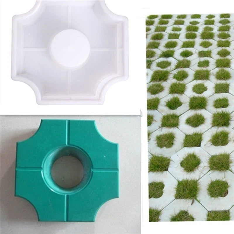 Medium Hole Grass Planting Brick Mold DIY Paths Middle Hole SHape Garden Paths Plastic Brick Mold Paving Pavement Walkway Molds Qme