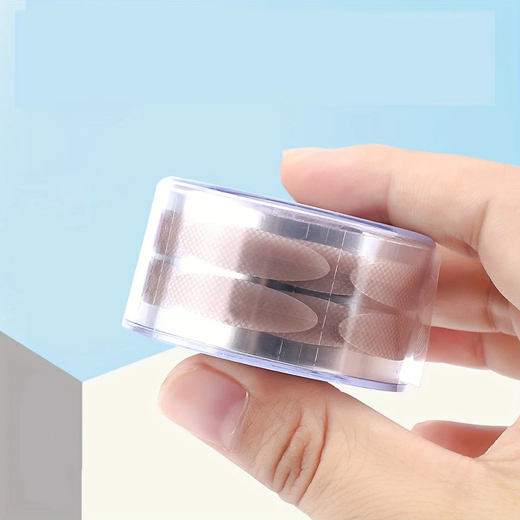 600pcs Ultra-Thin Clear Beige Eyelid Tape Stickers | Long-Lasting Lifter for Natural Big Eyes Look with Tweezers Qme