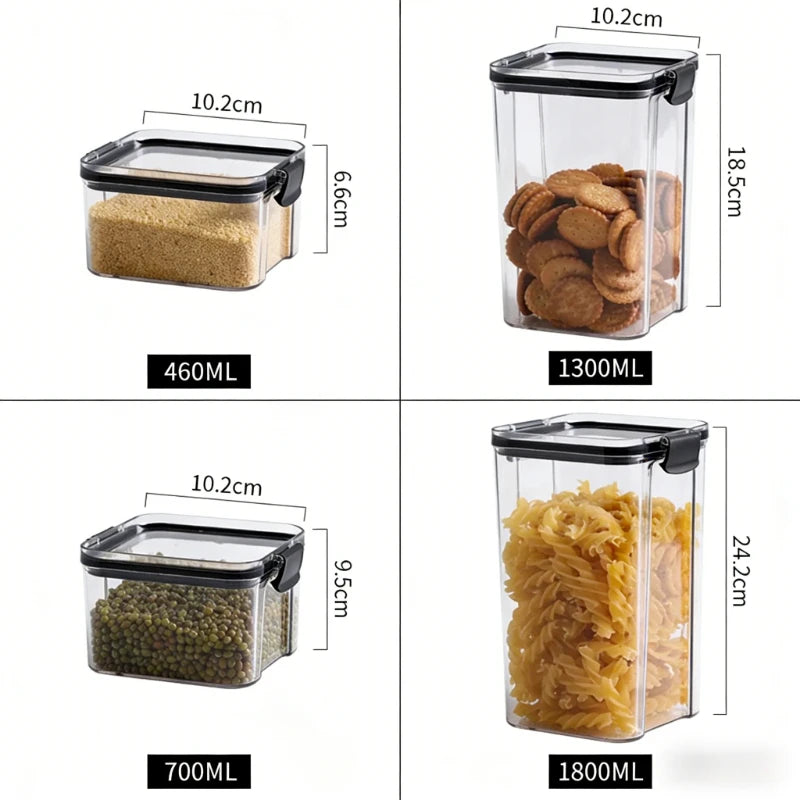 Moisture Proof Sealed Storage Jars Transparent Plastic Airtight Qme