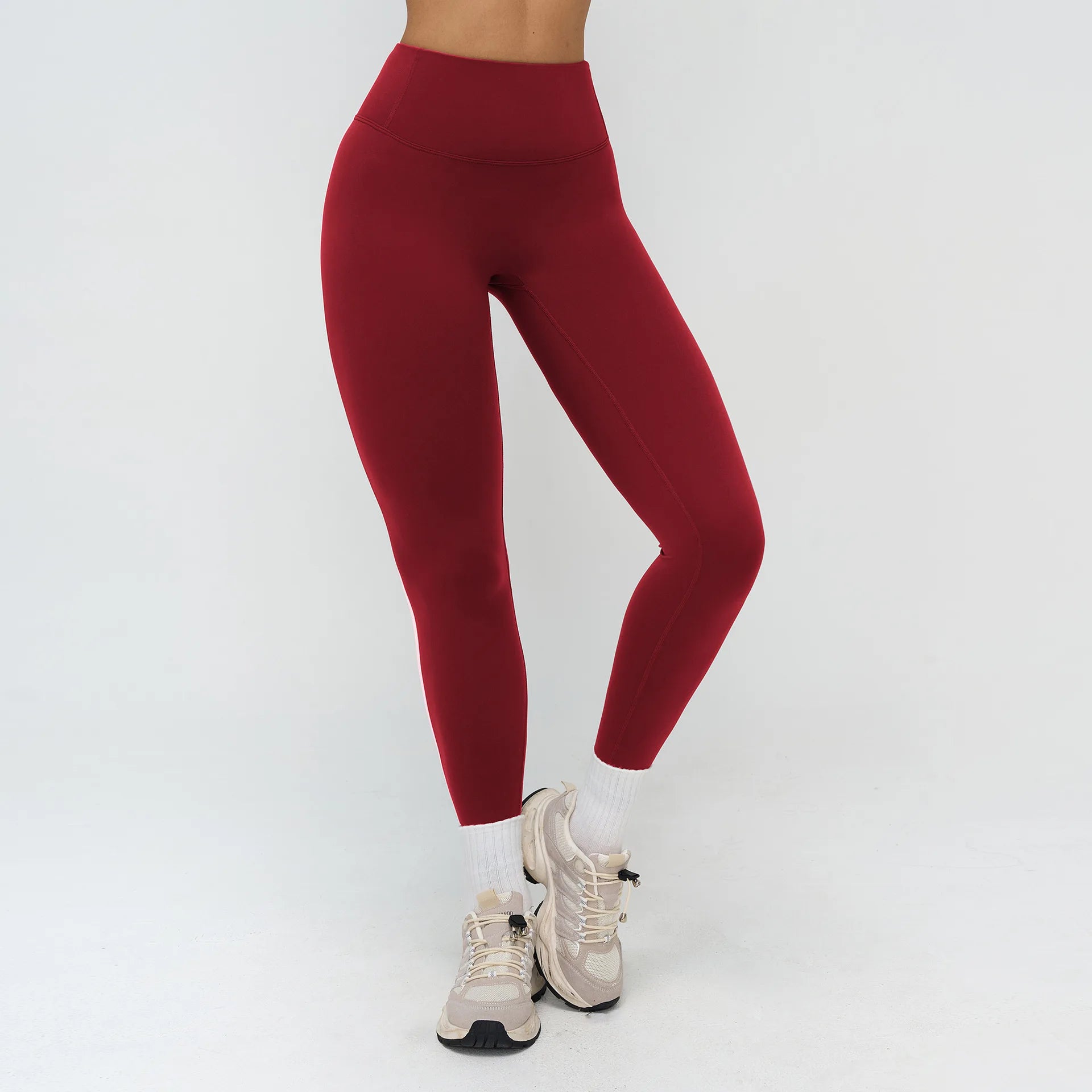 A Seamless Gym Leggings Women Yoga Pants Sexy High Waist Booty Lifting Leggings Pants Women Sports Clothing Fitness Wear Qme Vintage red 14XL