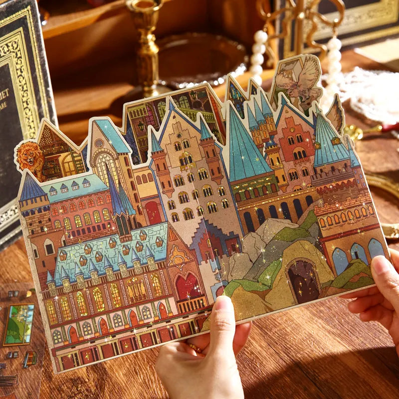 Miniature Storytelling Scene House Stickers, Art Collectible Stickers, A Must-Have for Craft Lovers to Kill Time Qme