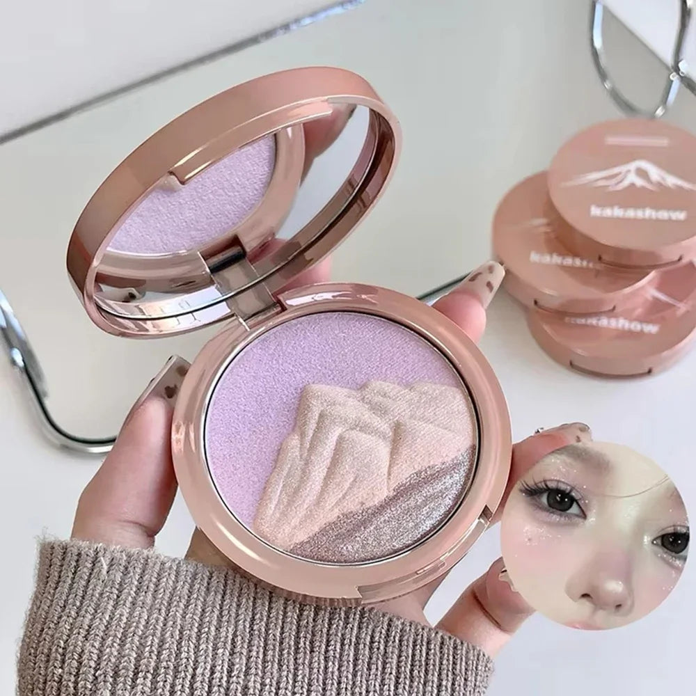 High-Gloss Palette Delicate Pearl Shimmer Non-Cakey High Color Payoff Facial Contour Brightening Contouring Natural Makeup Qme