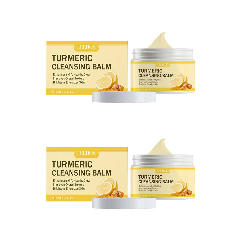 Ginger Lemon Makeup Remover Cleansing Facial Non-Tightening Gentle Makeup Face Eye Lip Makeup Remover Turmeric Cleansing Balm Qme 2Pcs
