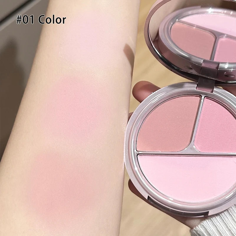 Matte Blusher Palette Natural Cheek Tint Rouge Pink Cream Blush Makeup Face Blusher Highlighter Contour Brighten Cosmetics Qme