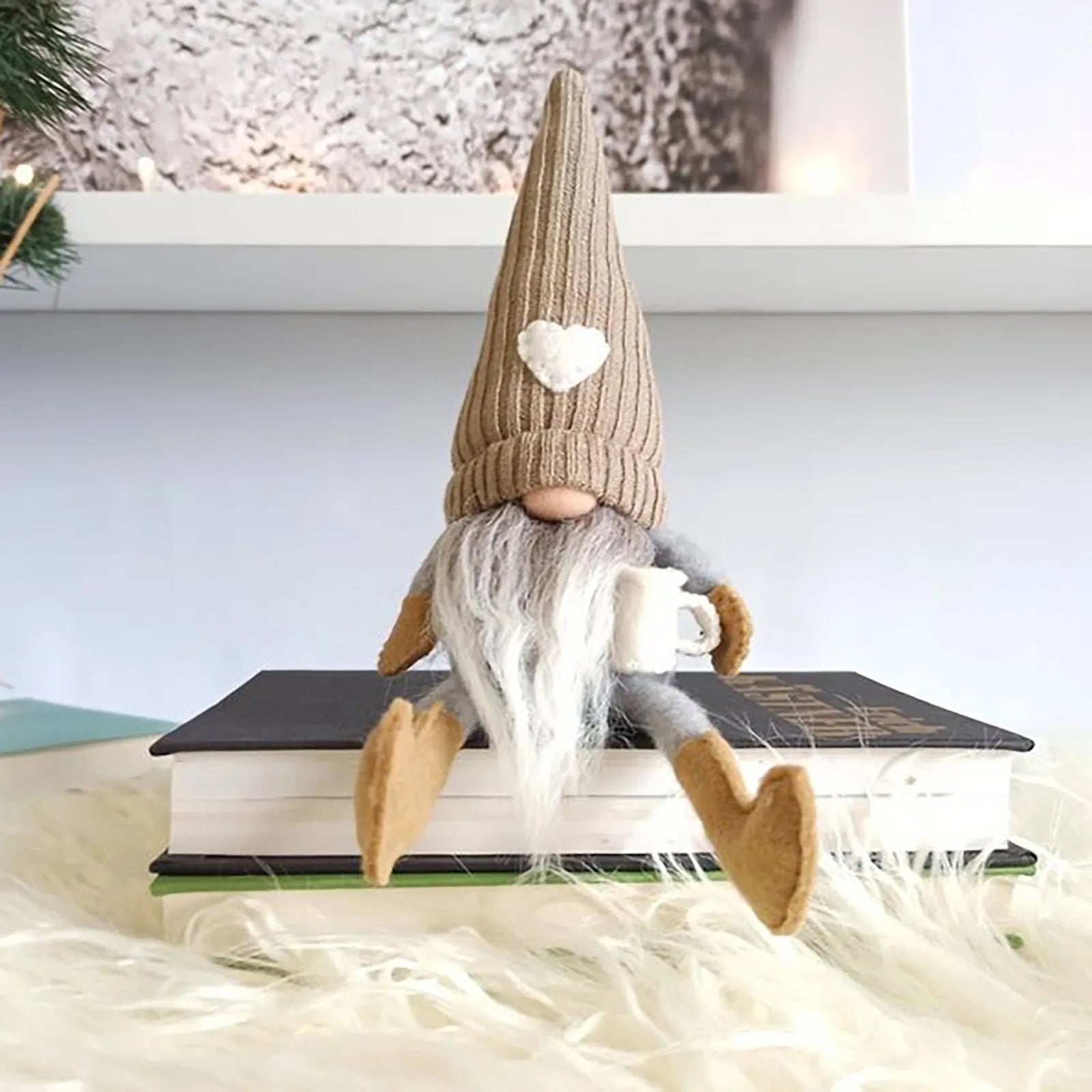 Fabric Colorblocking Faceless Gnome Ornament Tiered Tray Farmhouses Doll Decoration Home Desktop Cabinet Ornaments Party Gifts Qme