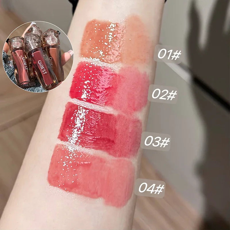 4 Colors New Watery Mirror Lip Glaze Hydrating Lasting Lip Glossy Non-Stick Cup Lipstick Moisturizing Lipgloss Stain Cosmetics Qme