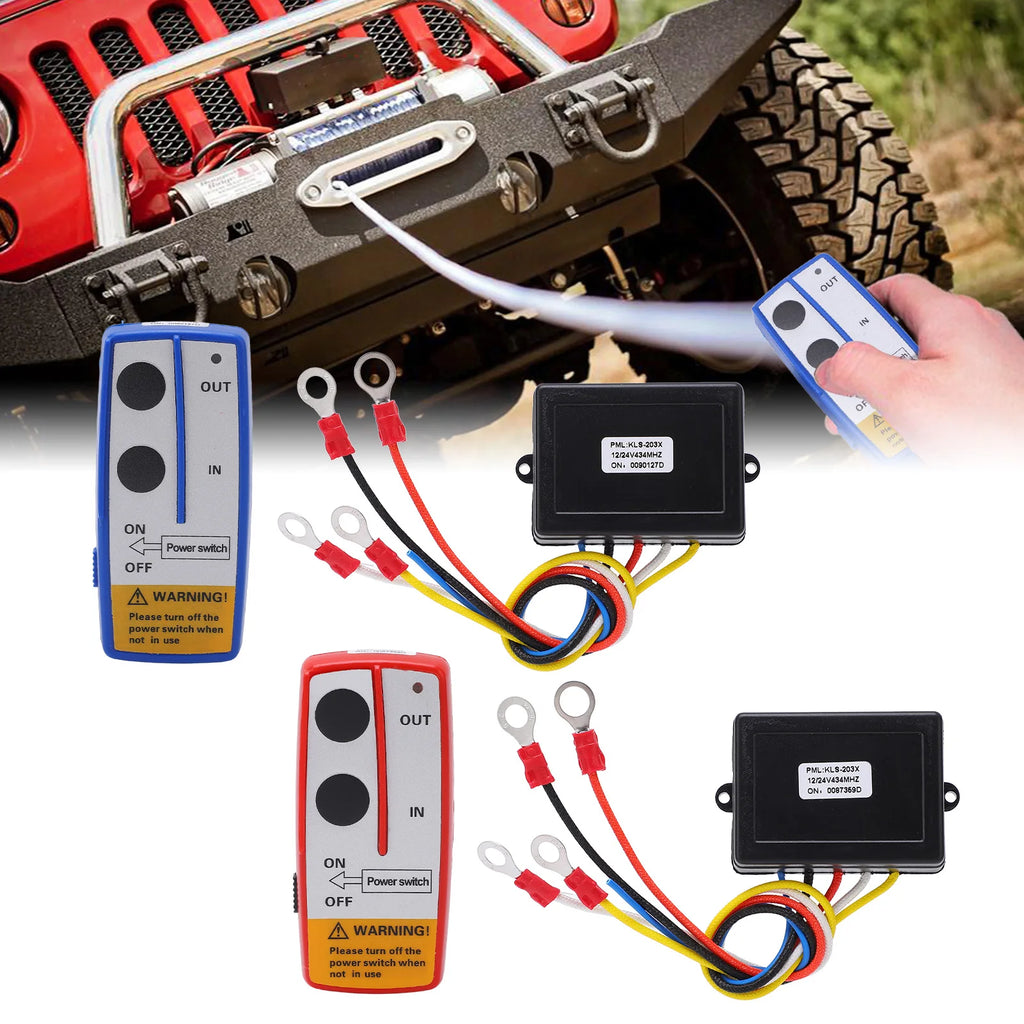 Winch Wireless Remote Control Kit with Receiver 12V 24V for Truck ATV SUV Winch Remote Control Kit Qme