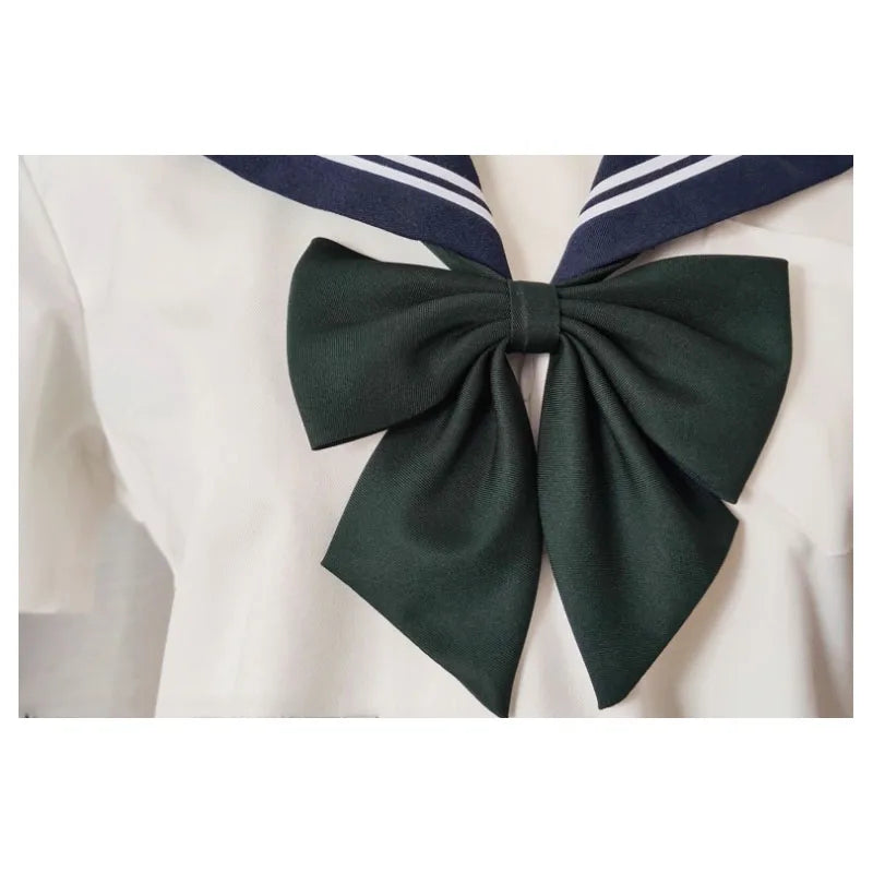 Students Solid Bowtie Thick Bow Tie Women Uniform Collar Butterfly Qme color2