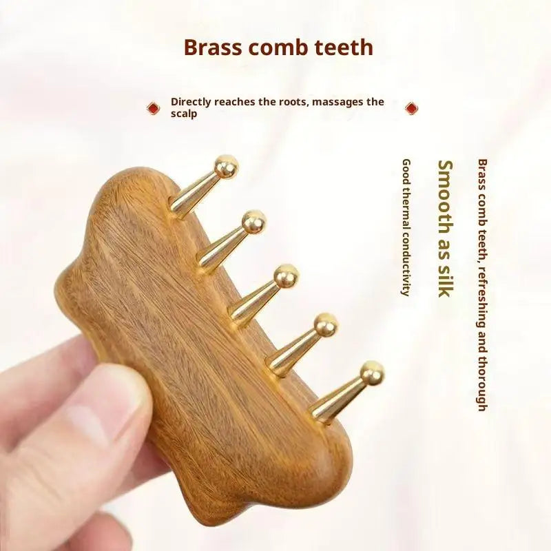 Portable Brass Gua Sha Tool Meridian Lymphatic Massage Muscle Relief Qme