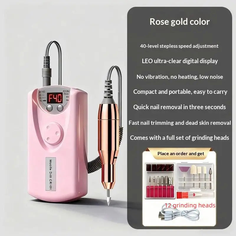 All-in-one Electric Manicure Tool 12 Heads Professional Home Nail Qme A4