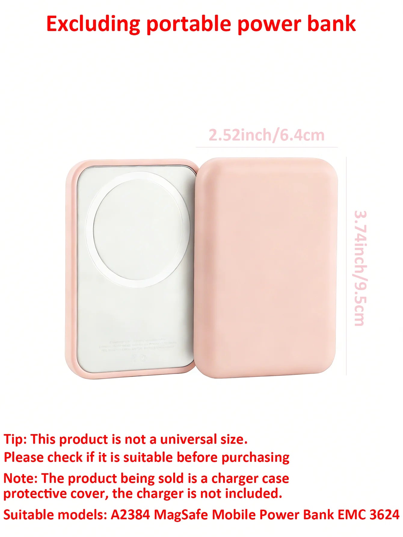 1 Pink TPU Charging Case Protector Compatible Apple's Magsafe Qme