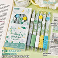 3D Flower Retractable Gel Pens Soft Anti-slip Grip Fine Nib Smooth Qme E